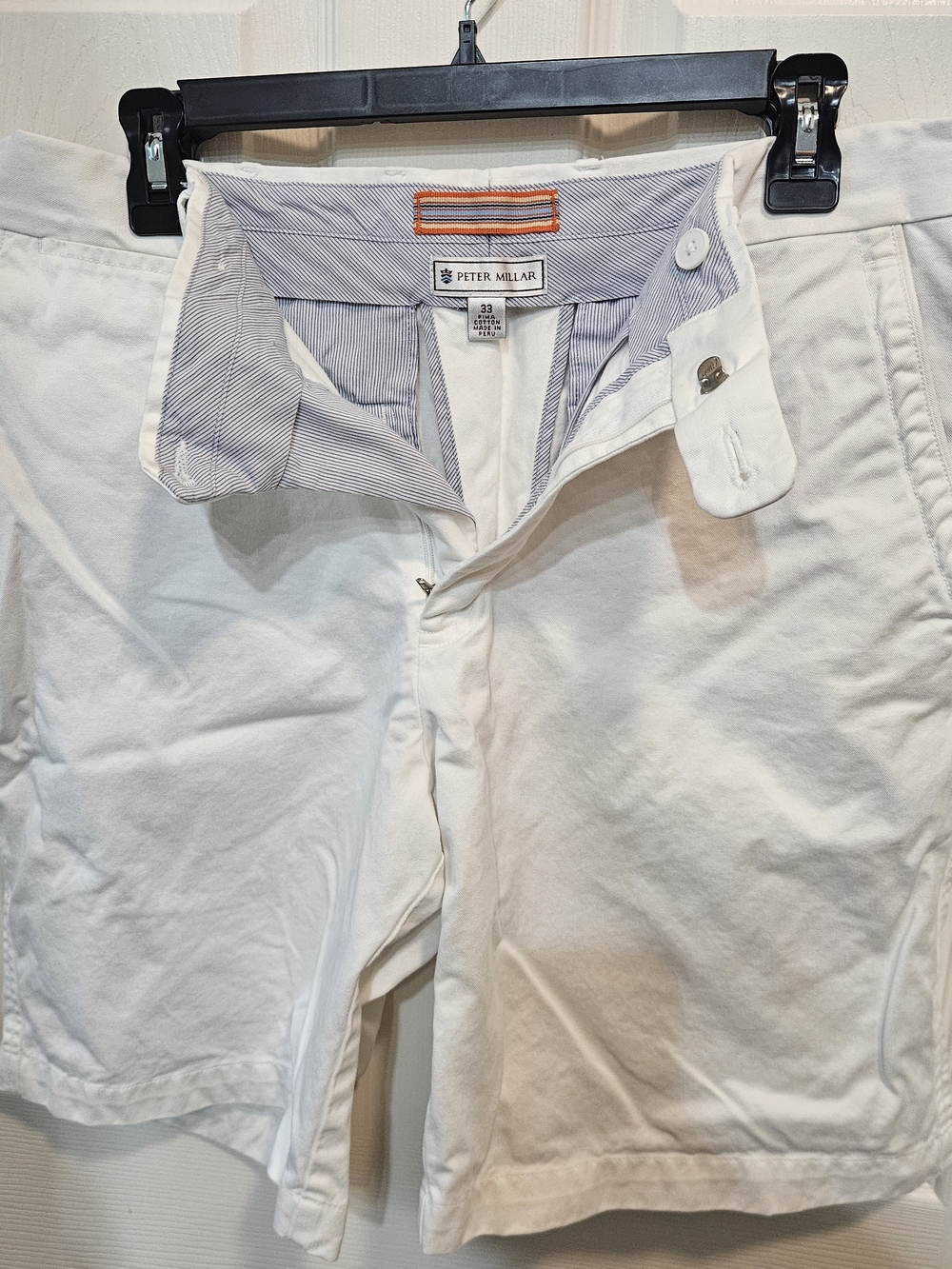 Peter Millar Men's White Pima Cotton Shorts